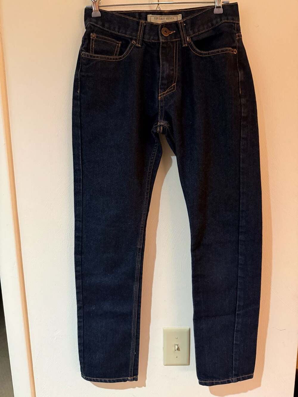 Vintage Genes 1891 Jeans Men’s 28x32 Dark Wash Indigo Slim Straight Denim